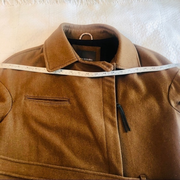 Vintage Wool Blend Trench Coat: Pecan Brown Belted Euro Style, Size Medium - Picture 14 of 16